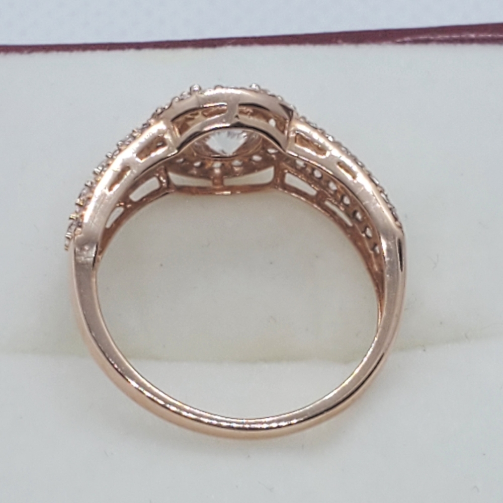 14 KT Rose Gold CZ Ring - Picture 2 of 7